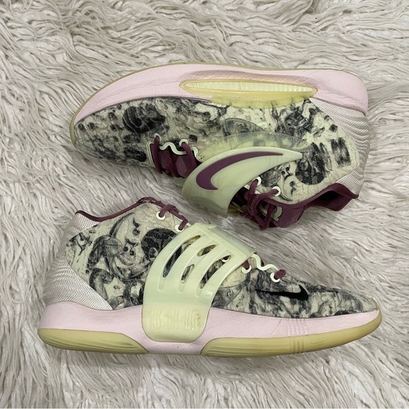 Nike Kevin Durant KD14 Surrealism Glow Sole Lime Ice Light Mulberry 300 Sneakers - Picture 4 of 12